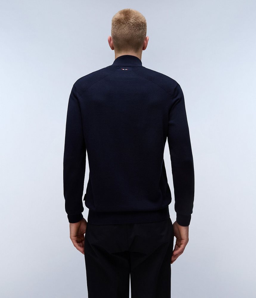 Zip Jumpers Barbati Napapijri Derri Full-Zip Jumper Albastri Inchis | QVH572183