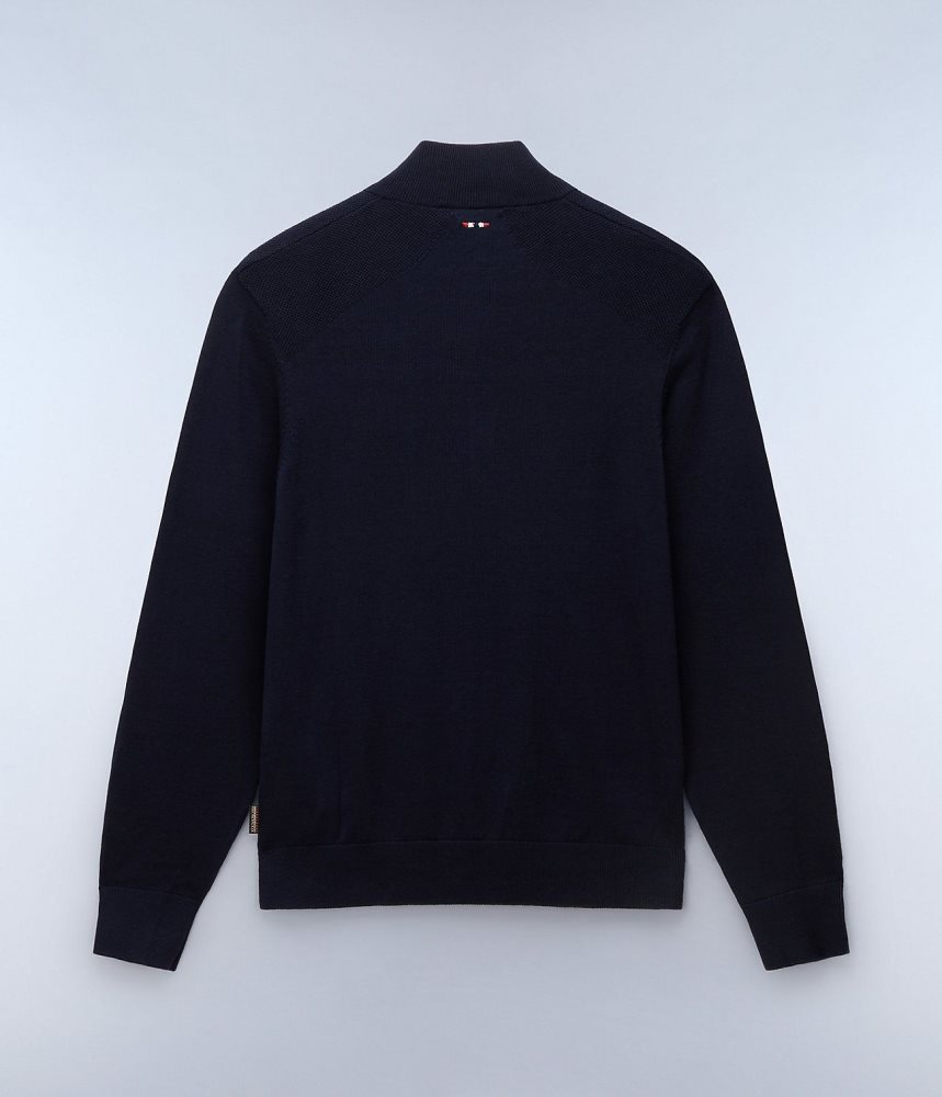 Zip Jumpers Barbati Napapijri Derri Full-Zip Jumper Albastri Inchis | QVH572183