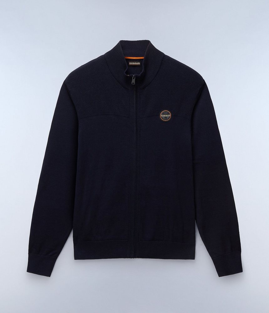 Zip Jumpers Barbati Napapijri Derri Full-Zip Jumper Albastri Inchis | QVH572183