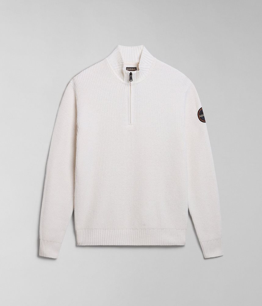 Zip Jumpers Barbati Napapijri Gwich Half-Zip Jumper Albi | XCN418792