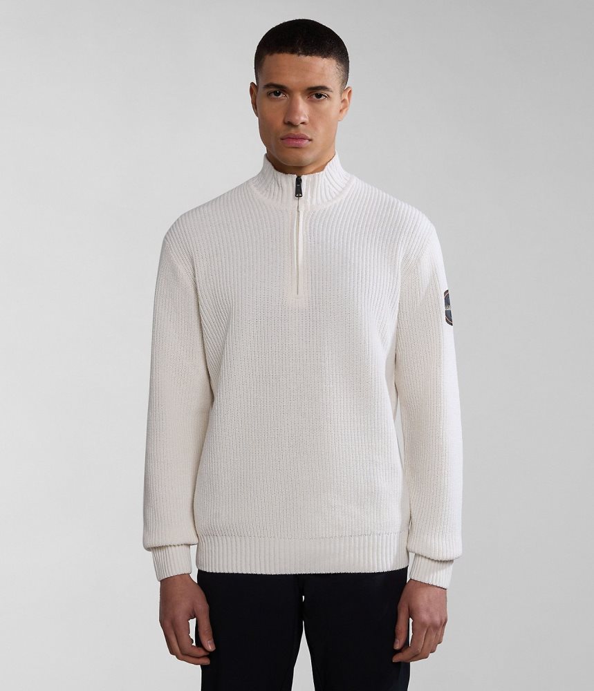 Zip Jumpers Barbati Napapijri Gwich Half-Zip Jumper Albi | XCN418792