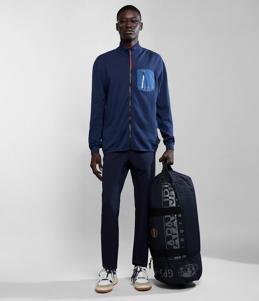 Zip Jumpers Barbati Napapijri Huron Full-Zip Jumper Albastri Inchis | VNJ304785