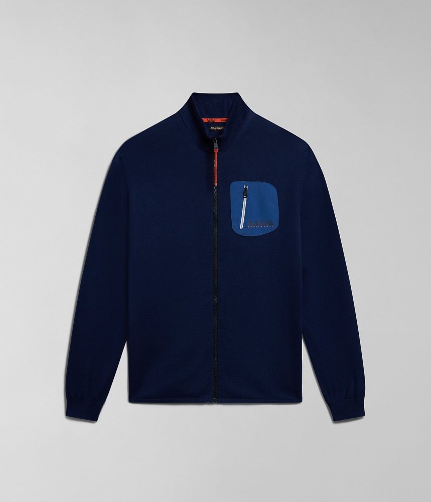 Zip Jumpers Barbati Napapijri Huron Full-Zip Jumper Albastri Inchis | VNJ304785